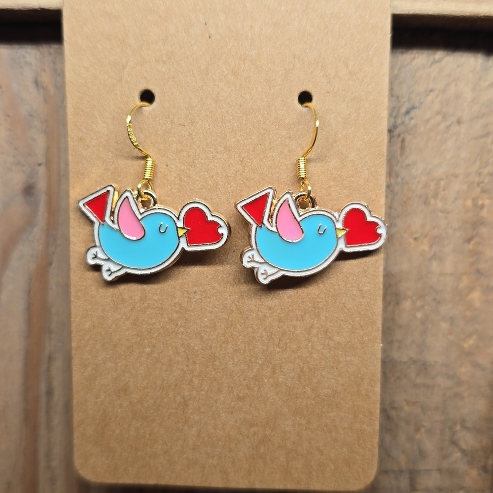 Valentine's Day Bird Earrings